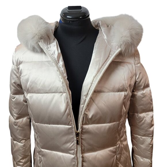 👉 1 Madison Women’s Long Down Coat – XL Winter Puffer with Fox Fur Trim Hood - Picture 3 of 11